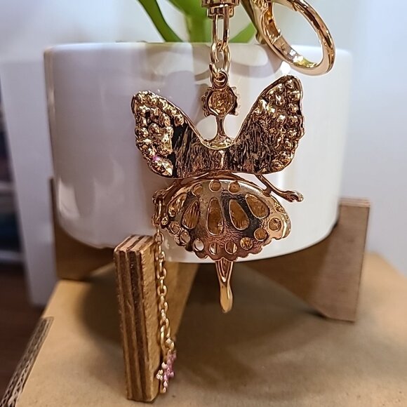 Unbranded Ballerina w/Bling Keychain Ladies Pink NWOT Collectible Auto Keys Home - Picture 4 of 4